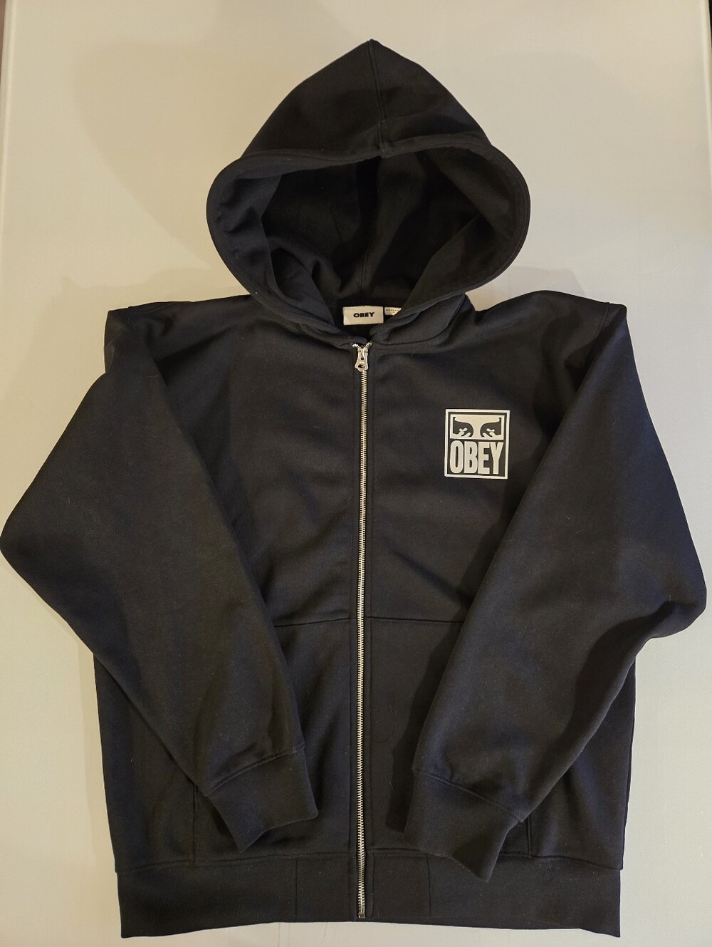 OBEY Black Logo Full Zip Hoodie Men’s Medium Streetwear